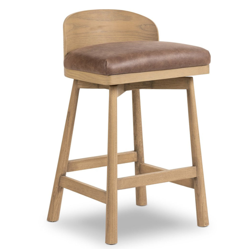 Tabouret de cuisine pivotant en bois flotté