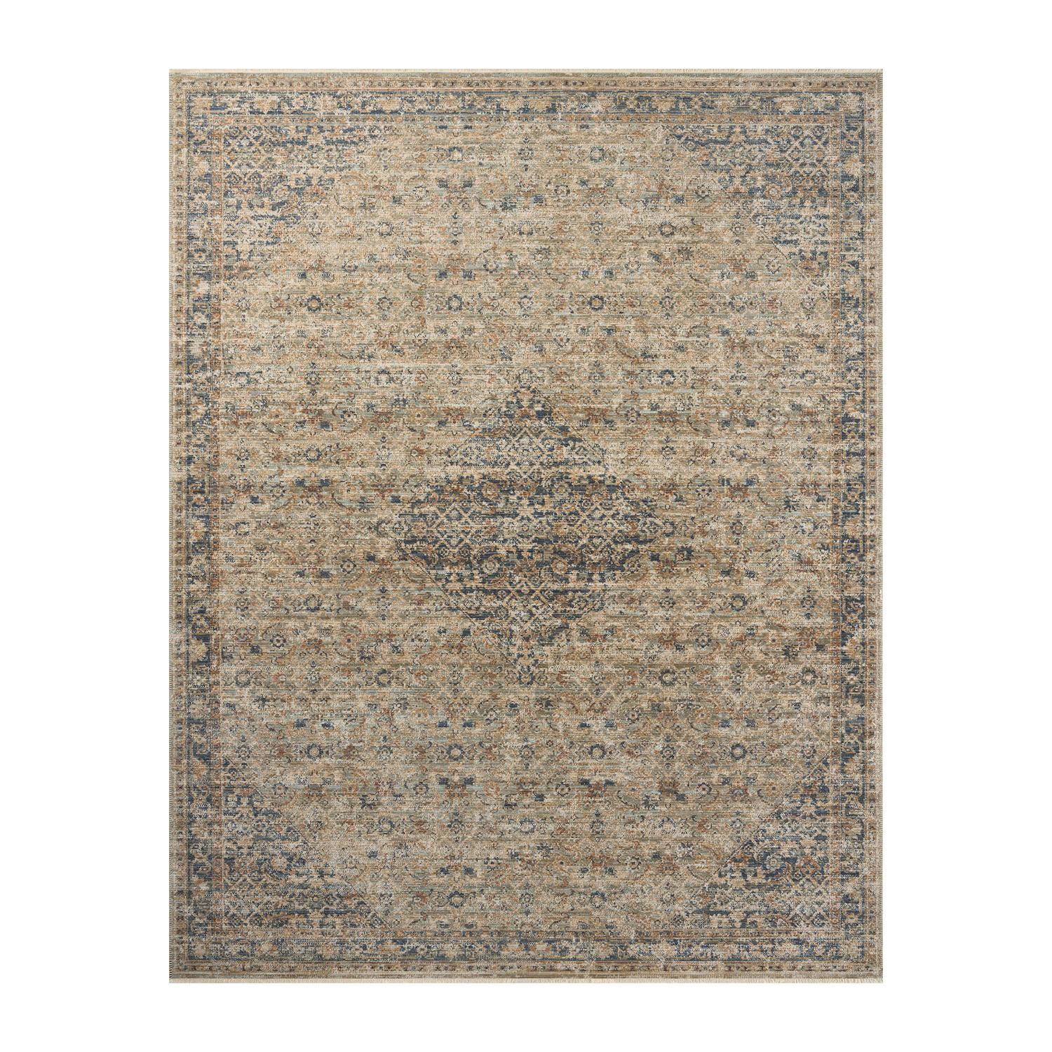 Tapis Heritage - Sauge / Bleu marine