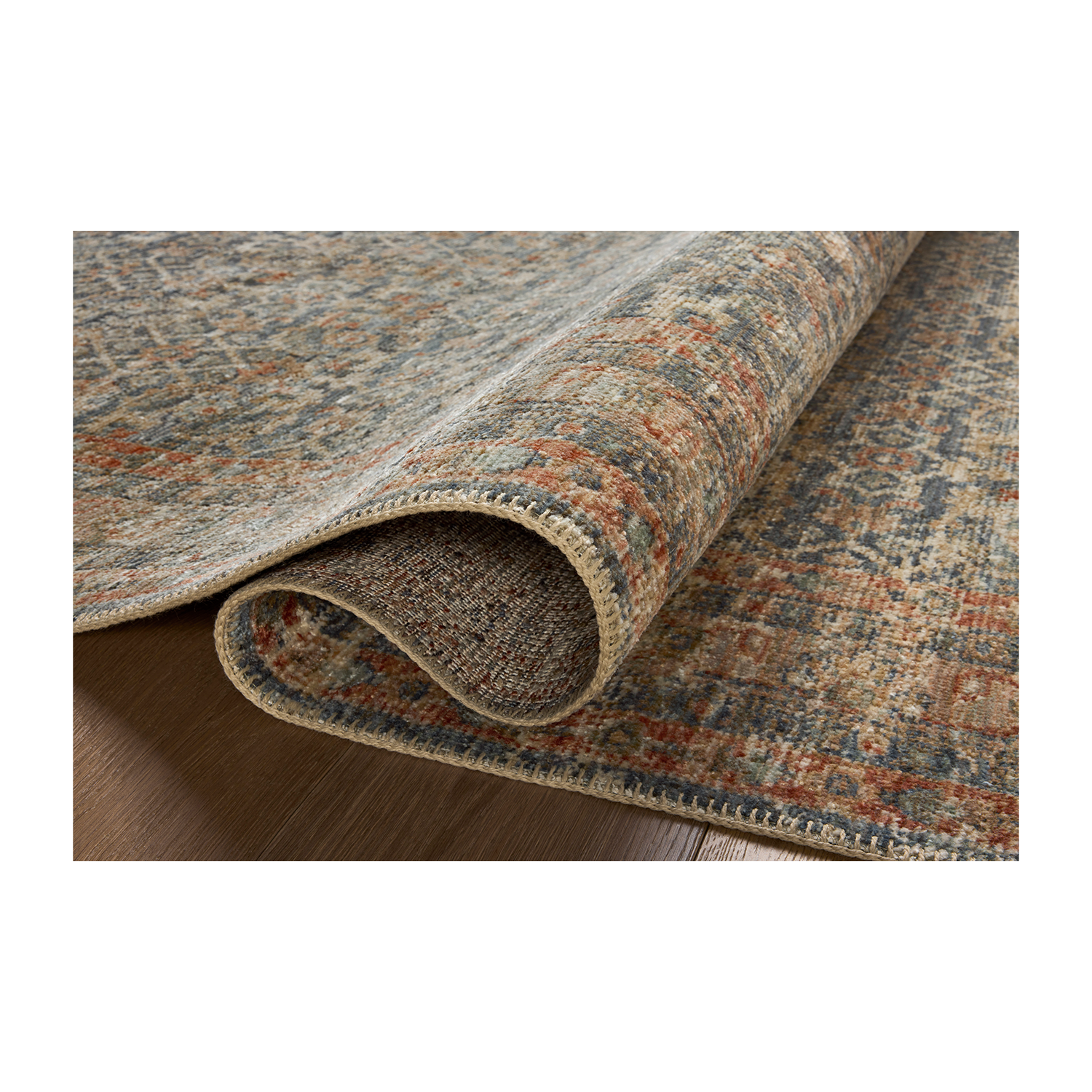 Tapis Heritage - Bleu / Rouille